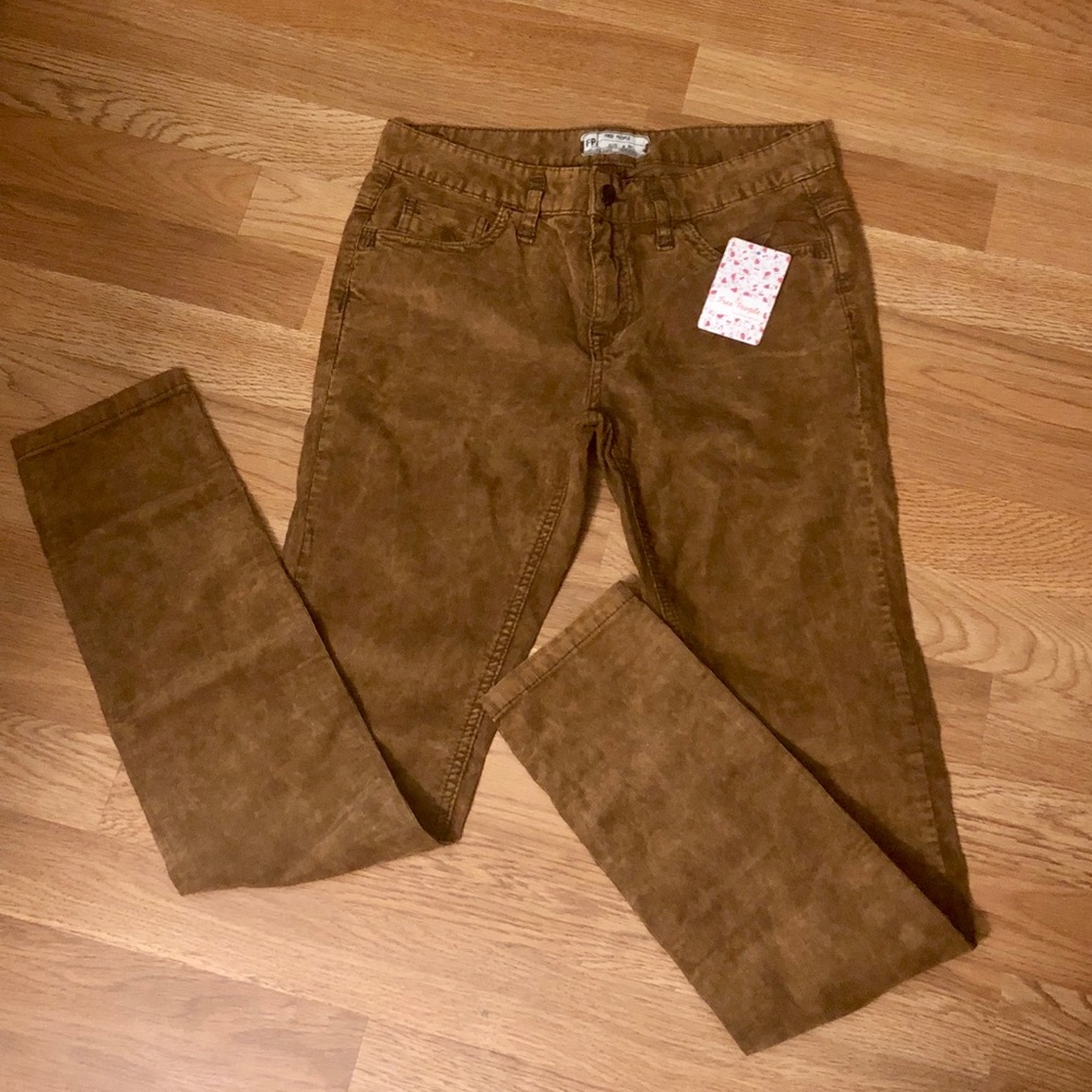 Free People F380P101 coffee skinny pants